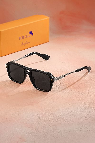 Polo Air Men's Sunglasses with Uv400 Protection Black Silver Color Plg-2101C1