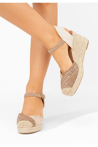 B T Shoes Dovie khaki espadrille platform sandals