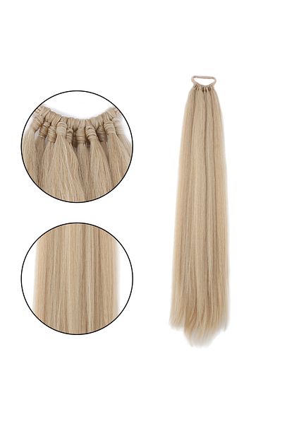 Mina Peruk Rubber Buckle Ponytail Plain - Honey Foam Platinum Highlight