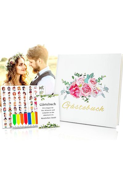 TAOPE Set of guest book and 4 sheets of stickers for wedding Taope, paper, multicolor