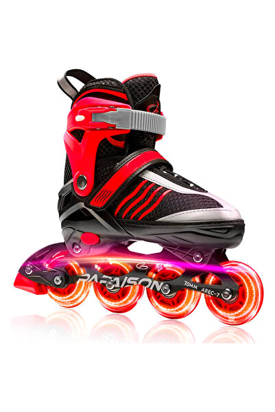 Elindor Role reglabile pentru copii și adulți, roți din silicon luminos, mări...