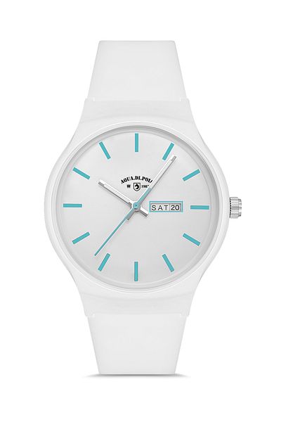 Aqua Di Polo 1987 ساعة يد سيليكون بيضاء للجنسين - APWR 031813