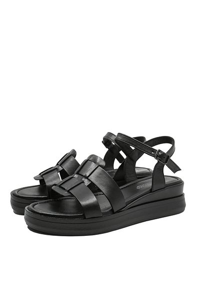 Anna Sandale damă Viotti cu aplicații decorative, negre, din piele