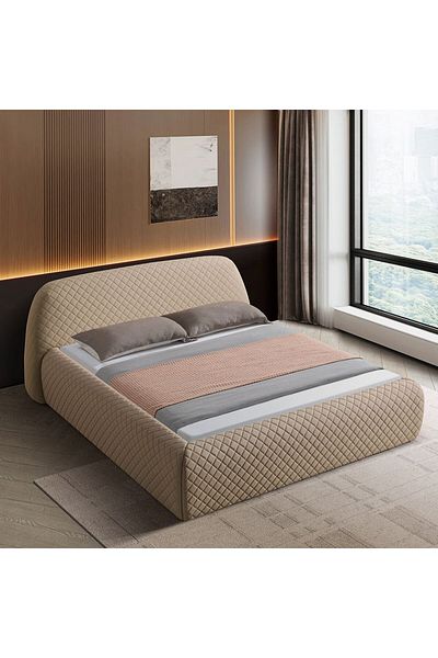 Danube Home Michael 180x200 Upholstered King Bed - Brown