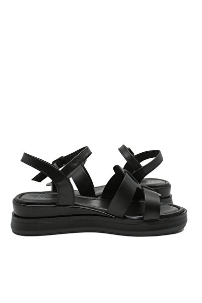 Anna Women's Sandals Viotti with Decorative Application, Black, Leather