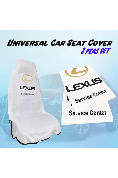 Lexus Car Seat Covers 2PCS – Dust & Dirt Protection for Service Center & Daily Use White