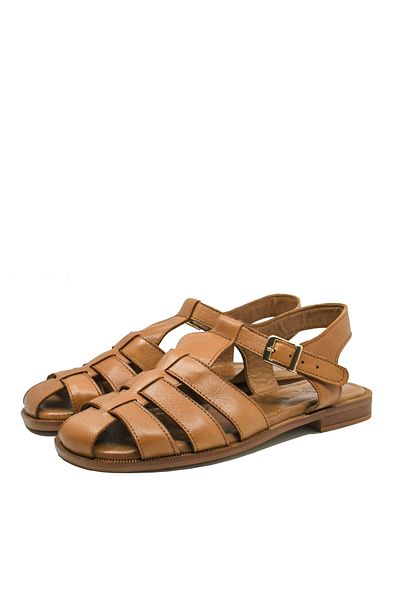 Anna Sandale plate Viotti stil gladiator, maro, piele