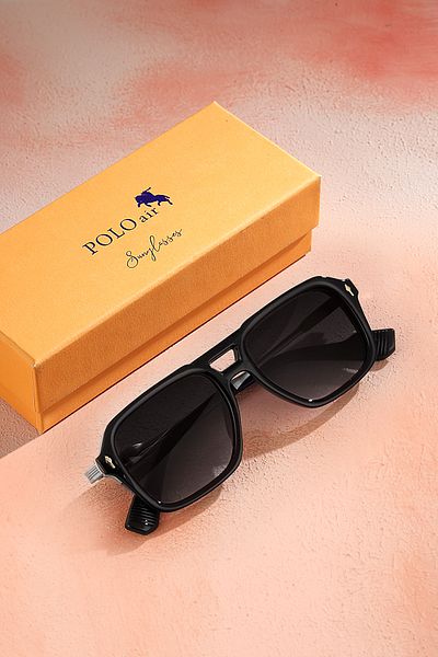 Polo Air Men's Sunglasses with Uv400 Protection Black Silver Color Plg-2101C1