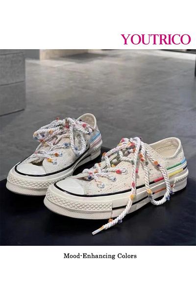 Youtrico 1 Pair Dopamine Color Pompom Shoelaces - 12cm Polyester-cotton Laces
