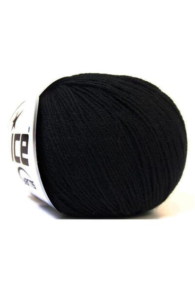 Ice yarns 6×50 جرام. أكريليك بيبي ميرينو، صوف ميرينو أسود، شتوي، أطفال، صوف