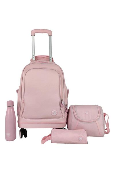 Atrium 4-in-1 Value Set (4-Wheel) Trolley Bag with Accessory for 15.6" (Device)Pink