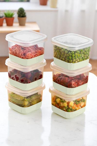 Şahane Pazar 6-Piece Nova Freezer Storage Container 600ml Spl1081