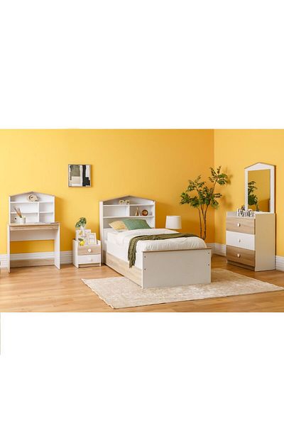 Danube Home Stanley 90x200 House Bed W/2Drawers-Sonoma Oak & White