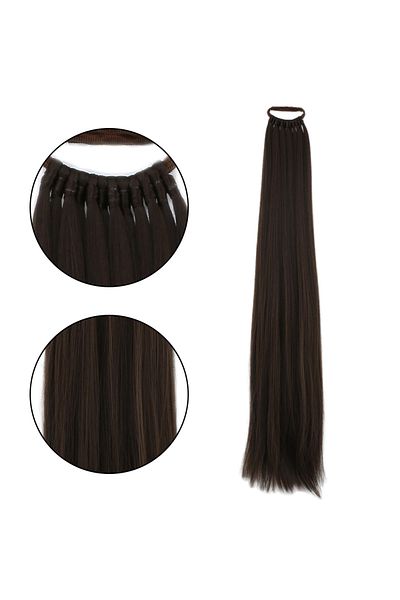 Mina Peruk Rubber Buckle Ponytail Plain - Dark Auburn