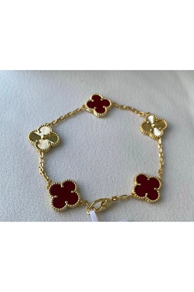 Home İLHAM TARZ BORDO GOLD YONCA BİLEKLİK TREND BİLEKLİK ALHAMBRA
