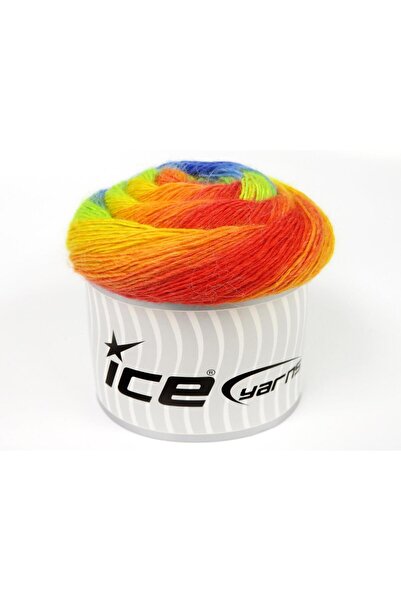 Ice yarns 2 × 150 جرام. ألياف الألبكة الفاخرة، أكريليك بألوان قوس قزح، ألبكة،...