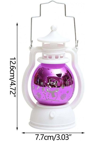 Heimanba Set of three Christmas lanterns, LED, multicolor, 12.5 x 7.5 cm