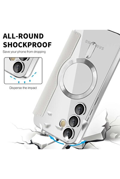 SKYDDAR INNOVATION Θήκη για Samsung Galaxy S24 FE, SmartMag Book, Magsafe, RFiD, Θήκη καρτών, σετ αυτοκόλλητων, Γκρι