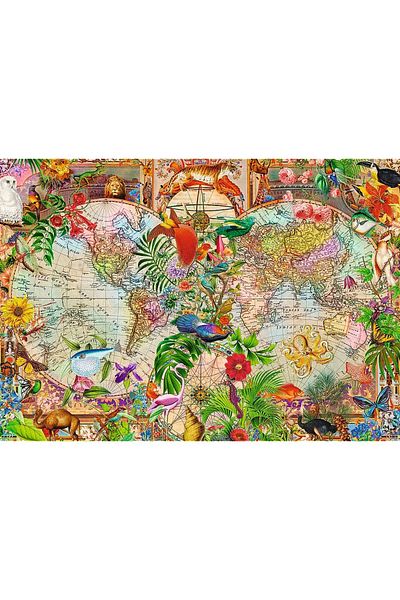 Trefl PUZZLE 1000 PREMIUM PLUS TEA TIME HARTA ANTICA A LUMII