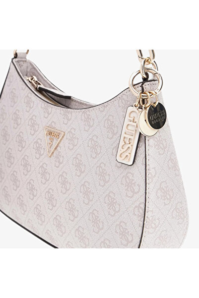 Guess Women Beige Noelle Top Zip Shoulder Bag-Bnn Shoulder Bag
