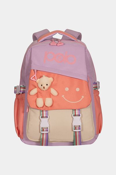 Miracle My Polo Durable Girl Boy Child Comfortable Primary School Backpack with Cute Teddy Bear