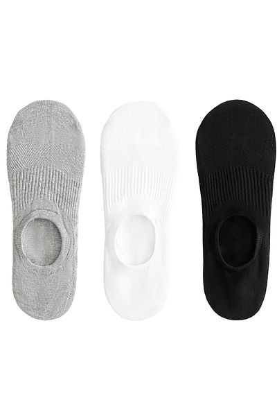 Oysho 3 pairs of high-cut cotton blend invisible sports socks