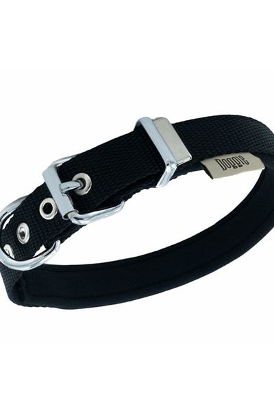 Doggie طوق كلب منسوج مريح أسود صغير 2x30-35 سم