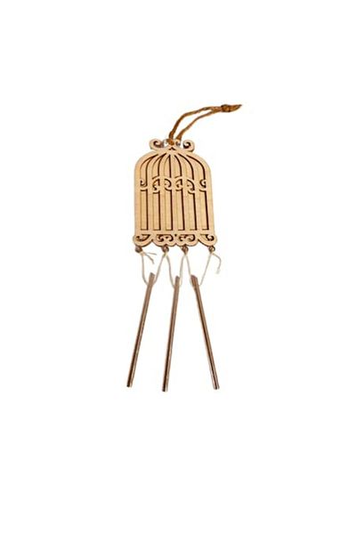 OEM Wind chimes made of wood, cage shape, size 10x6.5cm