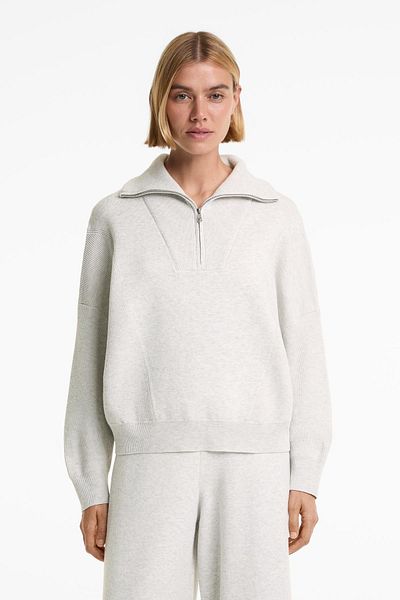 Oysho Rib knit half-zip jumper