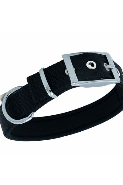 Doggie طوق كلب منسوج كبير أسود 2.5x42-50 سم