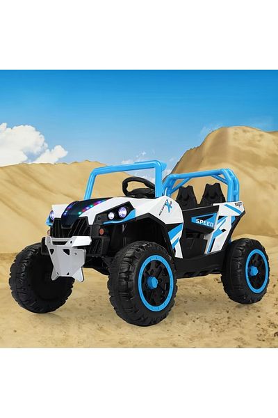 Nichiduta Masinuta electrica pentru copii Super Speed Blue 12V 70W cu deschidere usi, scaun piele, m