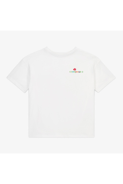 Converse Oversized Fit Kadın Baskılı Beyaz T-Shirt
