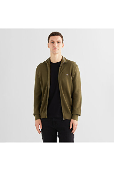Gant Erkek Yeşil Regular Fit Fermuarlı Hırka