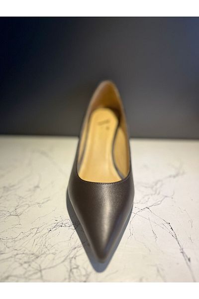 VEYİS USTA Genuine Leather Short Heel Classic Stiletto
