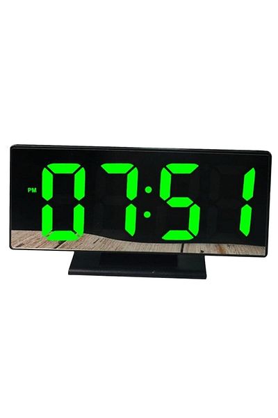 Dalbi Digital LED Mirror Clock Dalbi, Temperature Display, Alarm, Date, Time, Green LED, 2 Light Levels, B