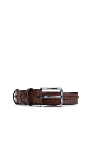 Tamer Tanca Men's Genuine Leather Tan Belt