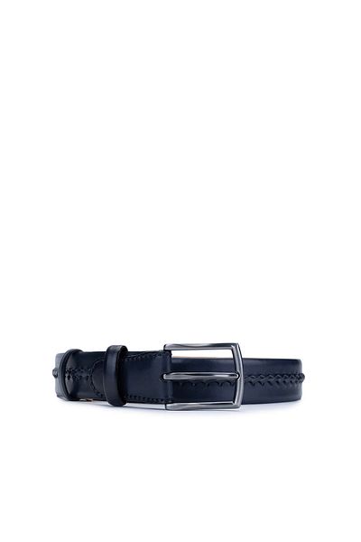 Tamer Tanca Men's Genuine Navy Blue Leather Belt
