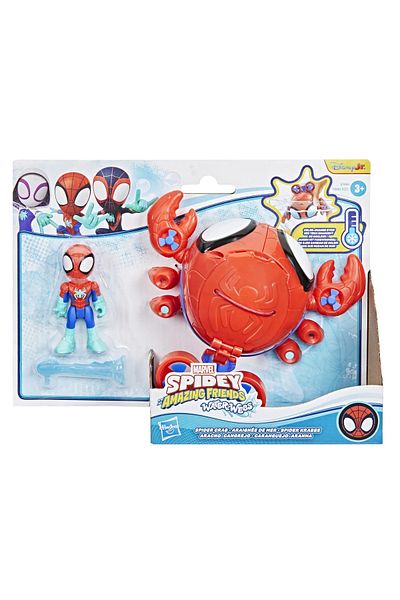 SPIDERMAN SPIDEY AND HIS AMAZING FRIENDS MARVEL SET FIGURE 7.6CM AND THE SPIDER-CRAB SUBMARINE