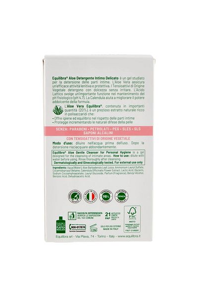 Equilibra Aloe Solutie Pentru Curatare Igiena Intima, Efect Delicat, 200 ml