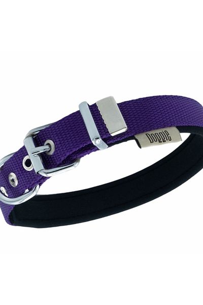 Doggie طوق كلب منسوج مريح أرجواني متوسط 2x20-35 سم