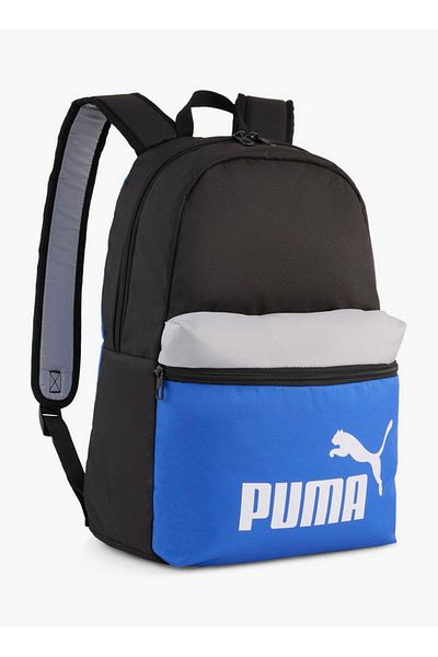 Puma Logo Print Backpack with Adjustable Straps and Zip Closure