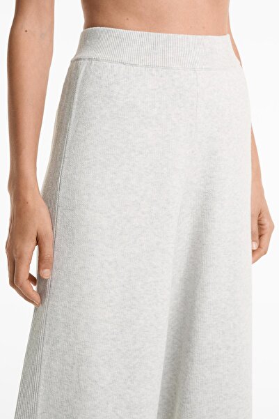 Oysho Straight side rib knit trousers