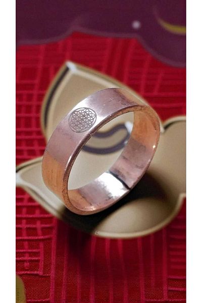 yerlikaya bakır Flower of Life Pure Copper Ring