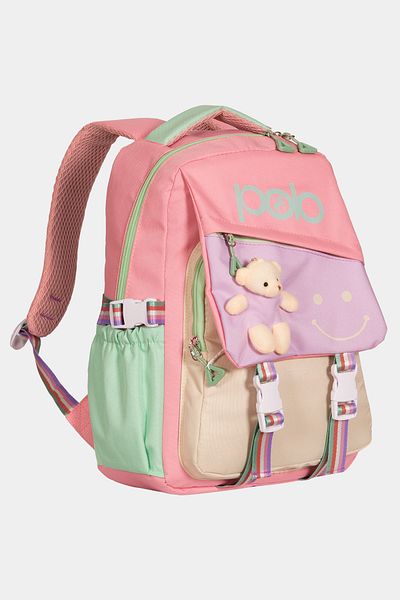 Miracle My Polo Durable Girl Boy Child Comfortable Primary School Backpack with Cute Teddy Bear