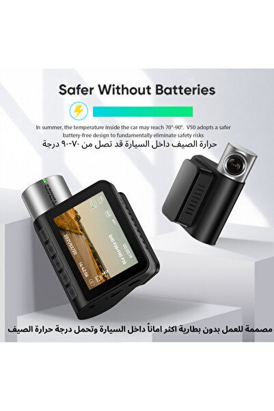 SmartHub 1 Front and rear car dash cam with 360° lens and 4K resolution