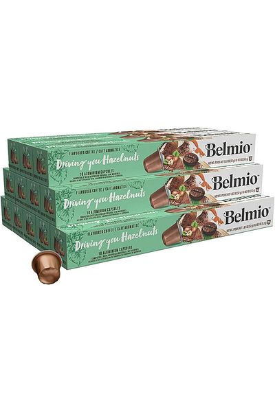 Belmio Driving you Hazel'nuts Flavoured Collection Coffee Capsules Pack of 12 (120 Capsules)-Compati