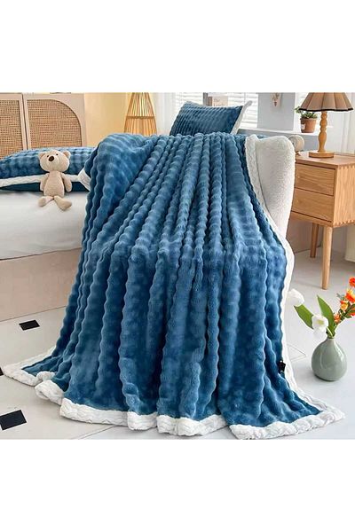 trendyhome Cocolino Premium Blanket, 200x230 cm, Blue, PT24052