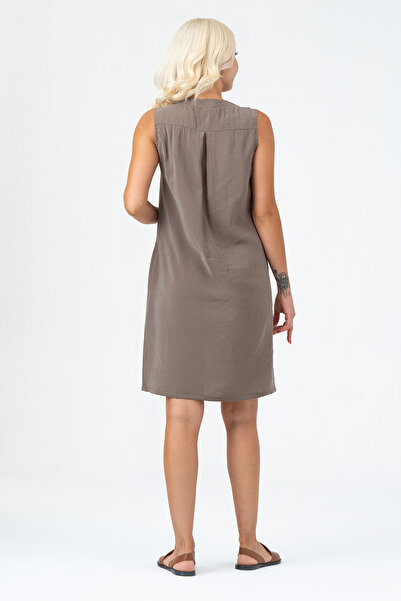 Bold & Young Cepli Yıkanmış Pamuk Likralı Elbise