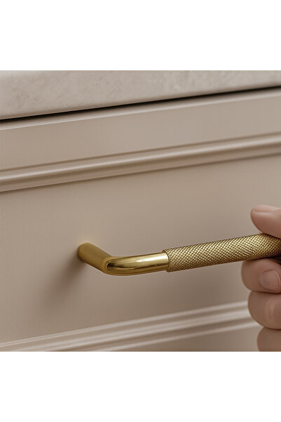 Badem10 Mâner din metal auriu din aur zimțat 128 mm 12,8 cm Mobilier Sertar Dulap Dulap Mânere moderne pentru capac