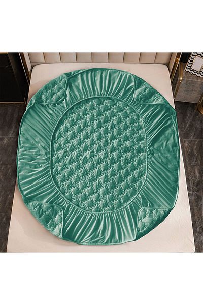 trendyhome Bed Cover with Elastic 140x200, Velvet, Turquoise, J141116